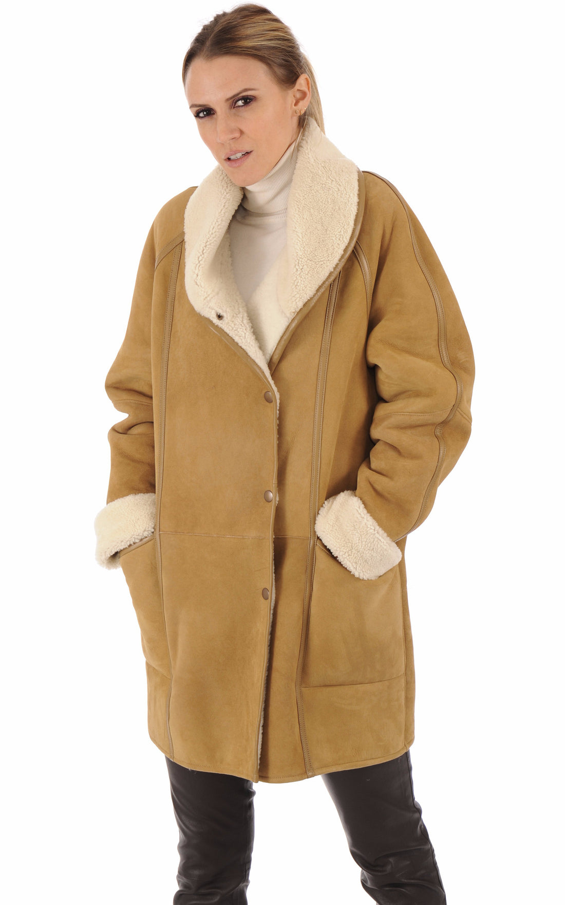 A &quot;SERENA LUNGO&quot; Camel La Canadienne 3/4 Femme details photo