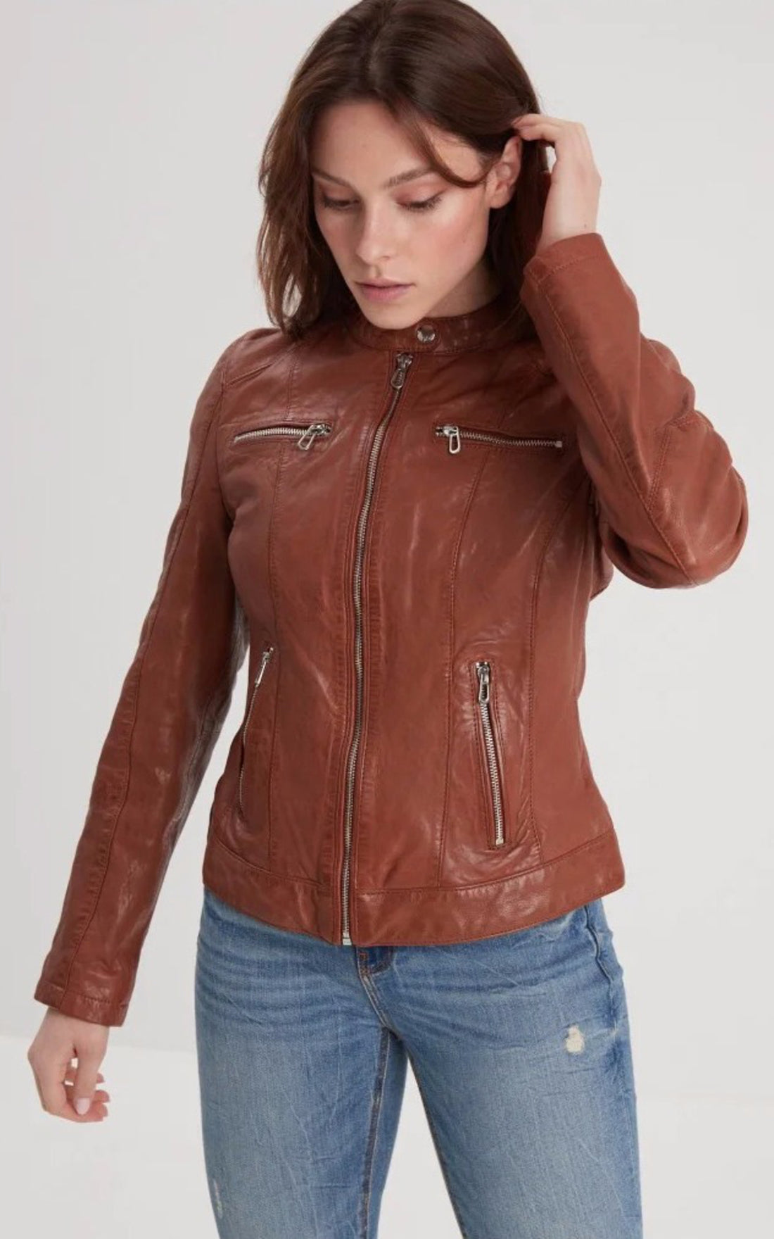 A &quot;JOLYA 102581&quot; Cognac Rose Garden Blouson Femme opened photo