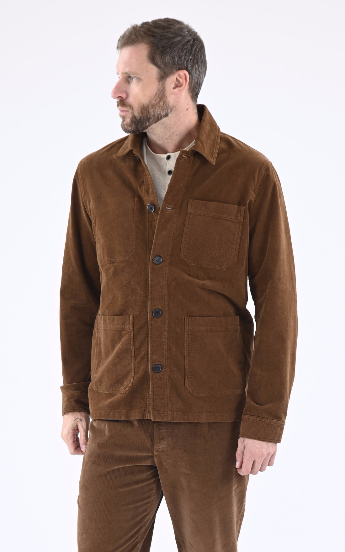 A &quot;VESTE PEINTRE V003TI120&quot; Marron Maison Standards Veste Homme opened photo