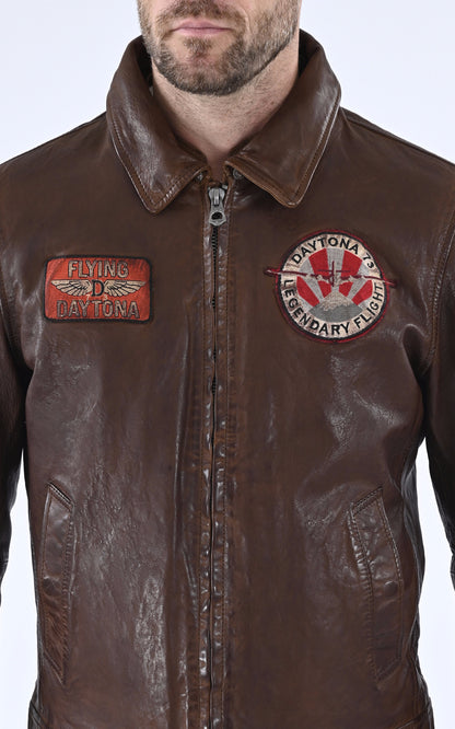 A &quot;WATERFORD 103096&quot; Cognac Daytona 73 Blouson Homme details photo