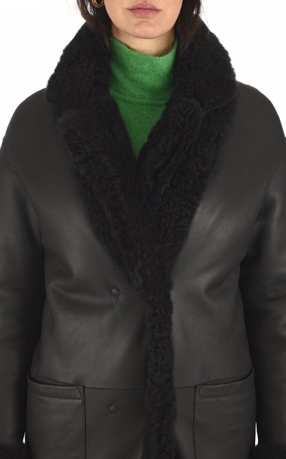 A &quot;ANY&quot; Noir La Canadienne Veste Femme details photo