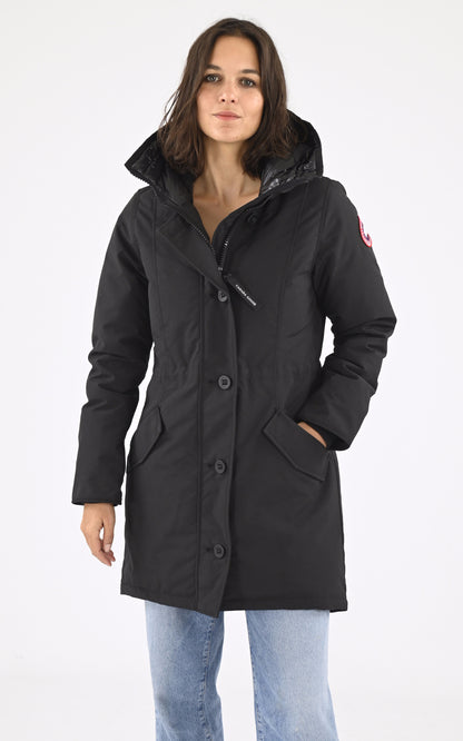 A &quot;ROSSCLAIR 2580W&quot; Noir Canada Goose 3/4 Doudoune Femme closed photo