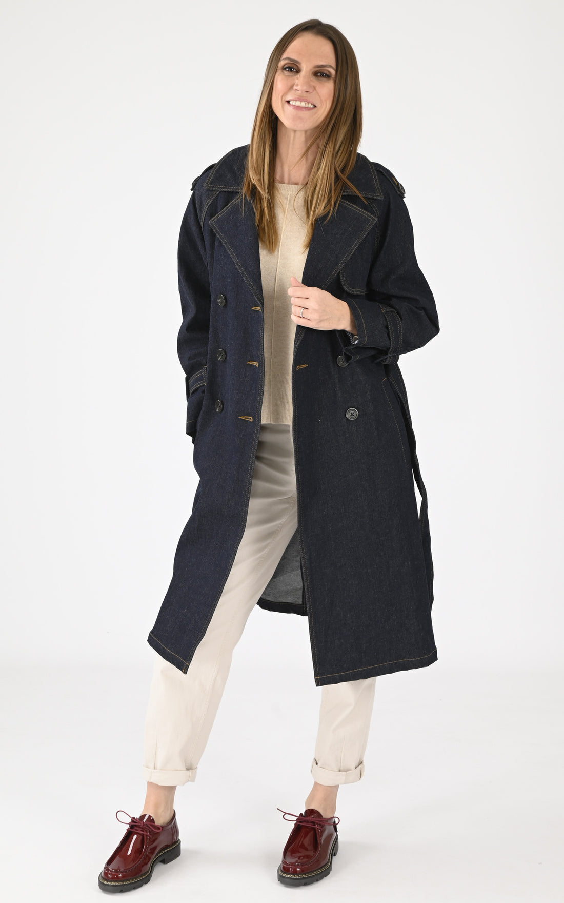 A &quot;MUSHU 64589&quot; Bleu Oakwood Trench Femme opened photo
