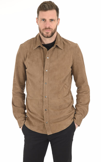A &quot;M001&quot; Taupe Serge Pariente Chemise Homme closed photo