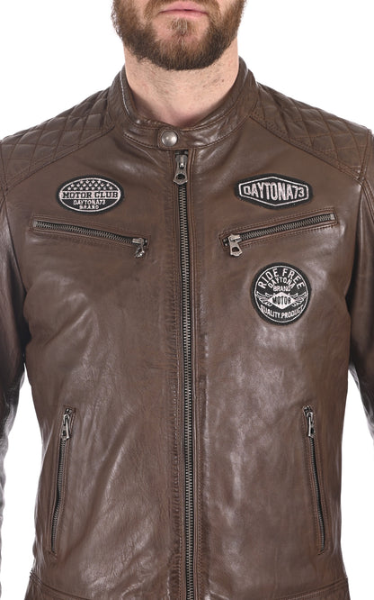 A &quot;WALKER 101282&quot; Marron Daytona 73 Blouson Homme details photo