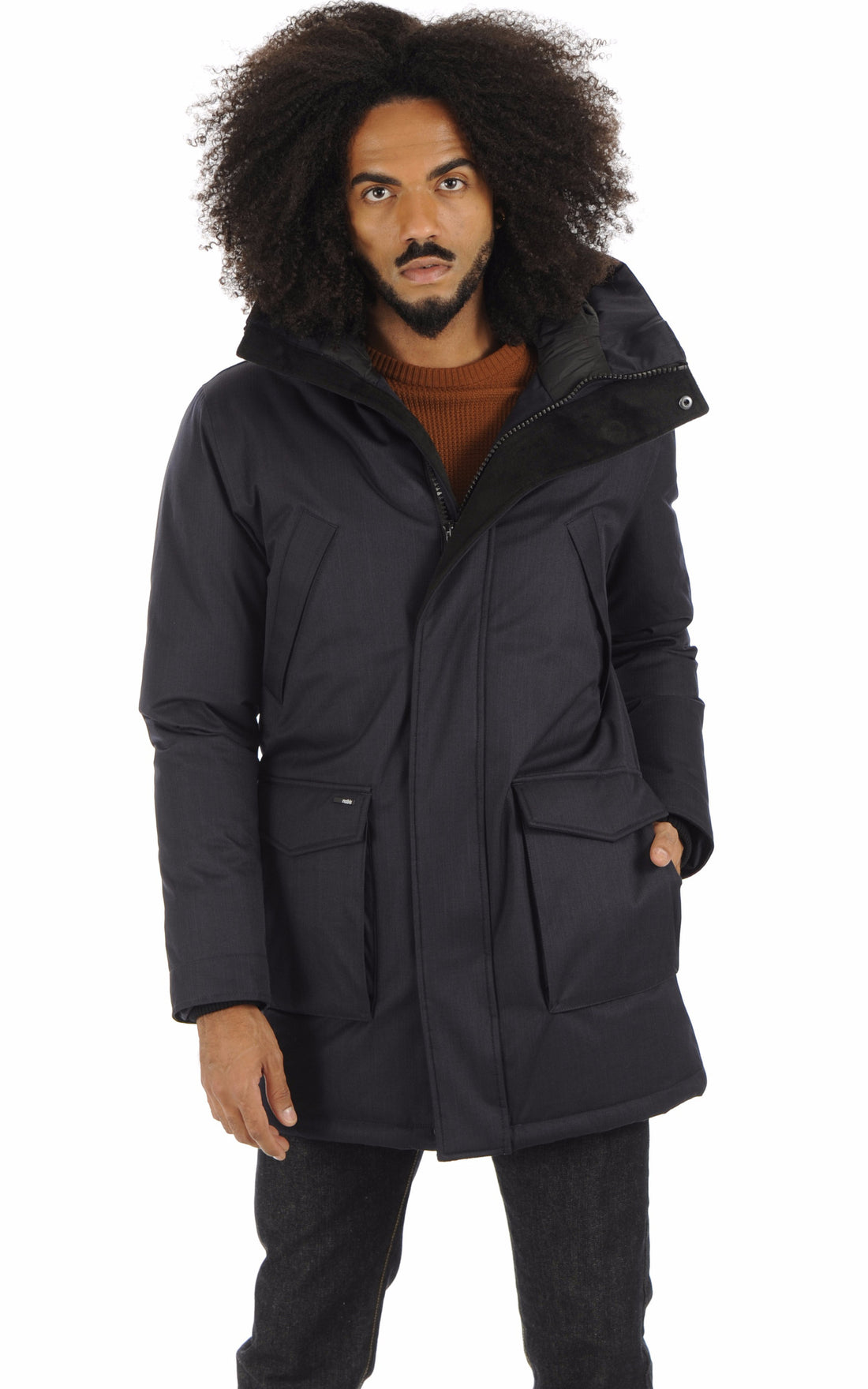 A &quot;TRAVIS&quot; Navy Nobis 3/4 Doudoune Homme opened photo