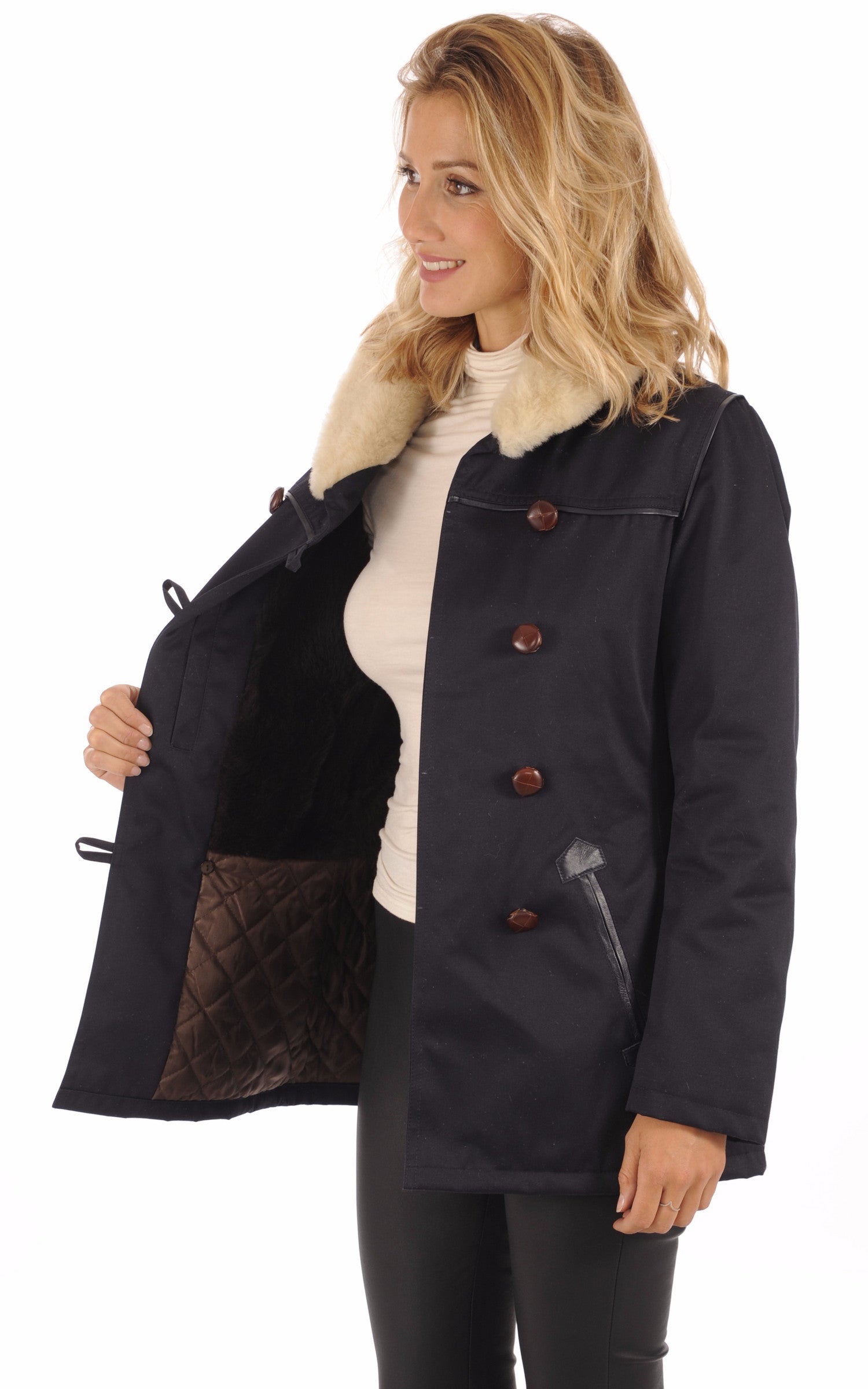 A &quot;CANADIENNE F&quot; Bleu Foncé La Canadienne Veste Femme interior photo 3