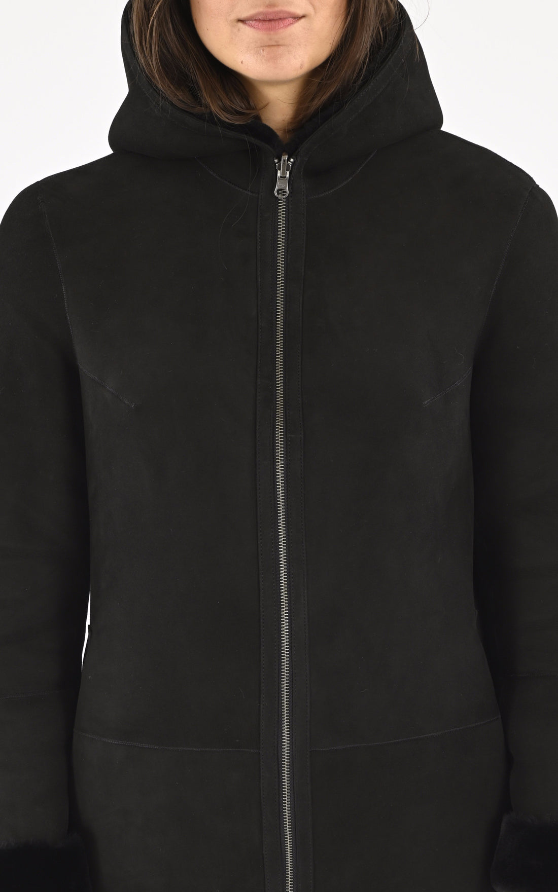 A &quot;BASE 75&quot; Noir La Canadienne Veste Femme opened photo