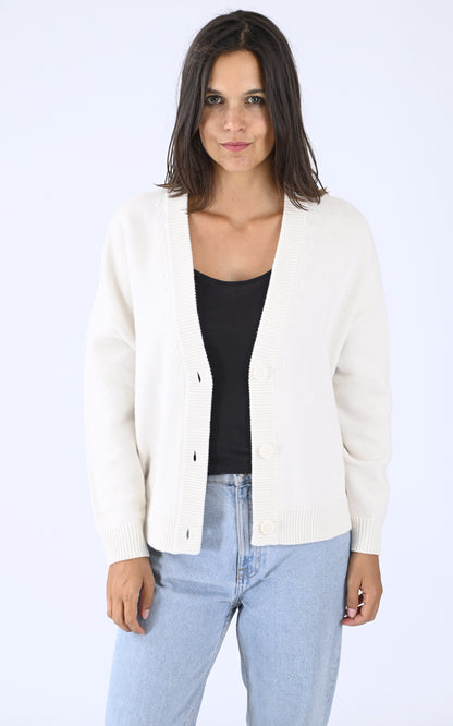 A &quot;GALEN&quot; Ecru Les Tricots de Léa Gilet Femme opened photo