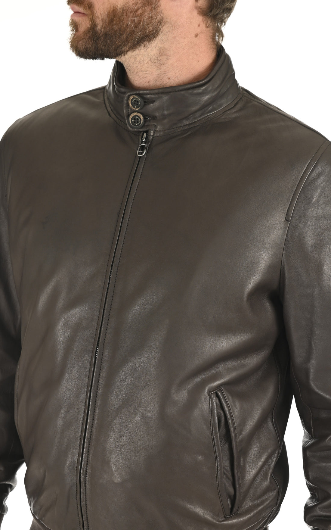 A &quot;HENRY&quot; Marron Milestone Blouson Homme opened photo
