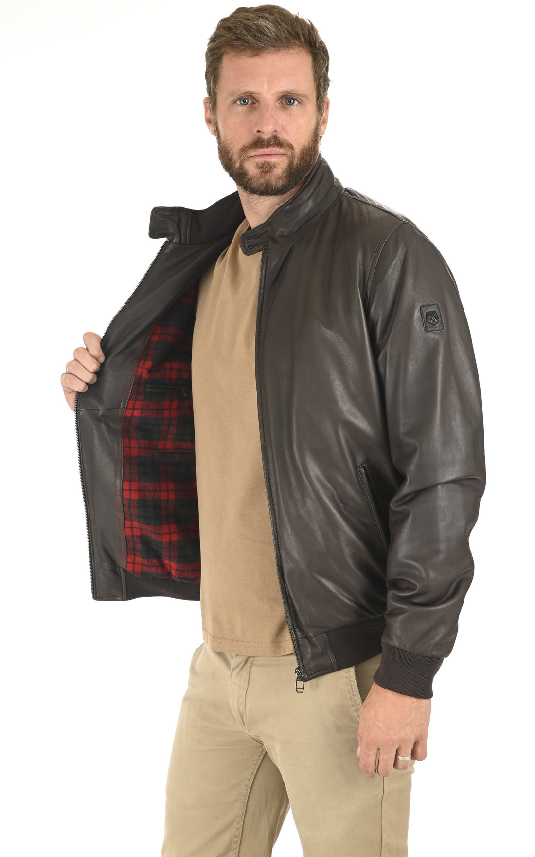 A &quot;HENRY&quot; Marron Milestone Blouson Homme opened photo