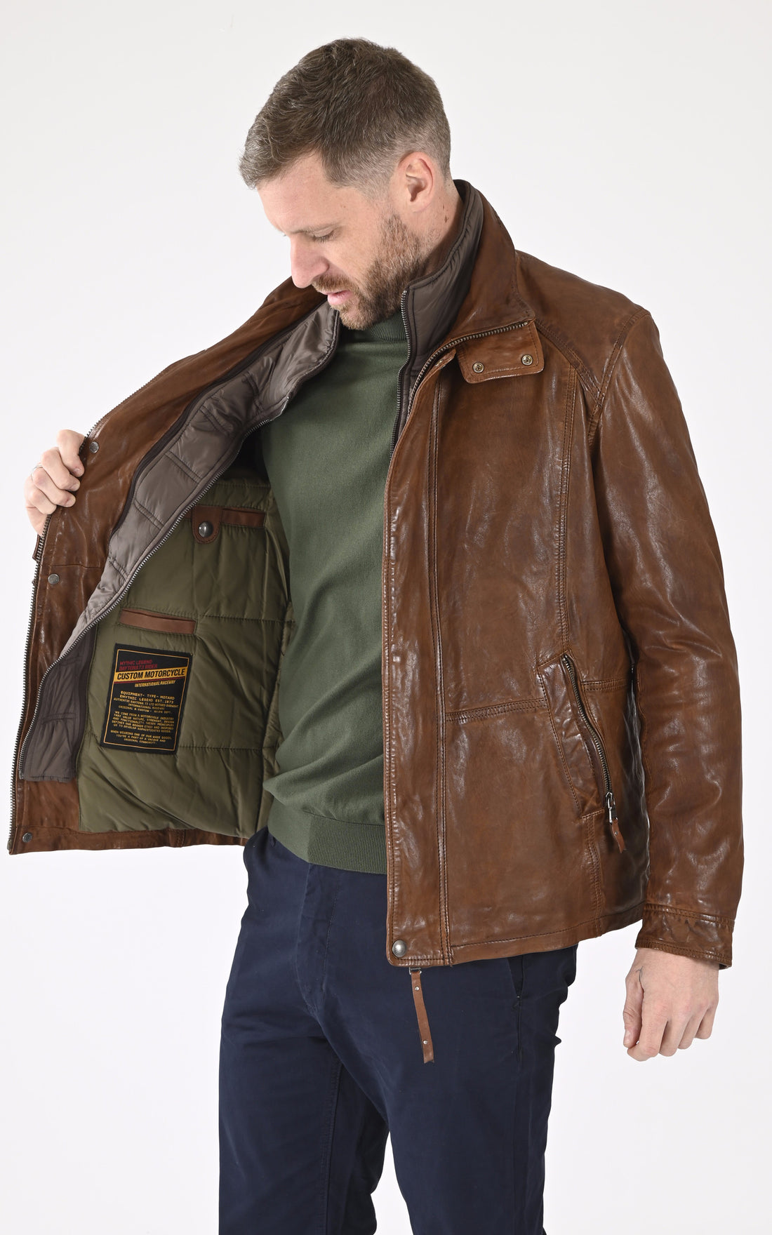 A &quot;CERRO 102874&quot; Cognac Daytona 73 Veste Homme opened photo