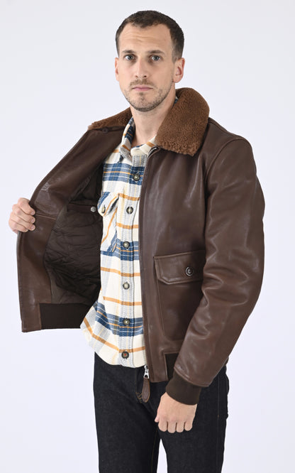 A &quot;LC AVIATION 24&quot; Marron Schott Pilote Homme interior photo