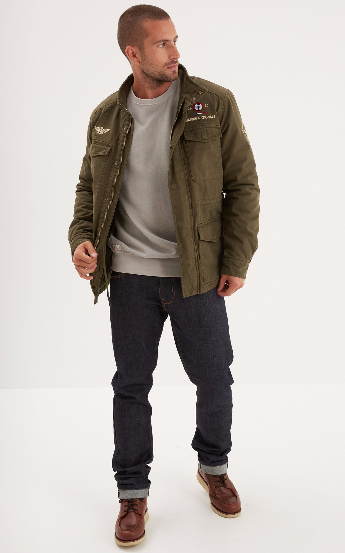 A &quot;GULFSTREAM MN 103946&quot; Kaki Marine Nationale Veste Homme opened photo