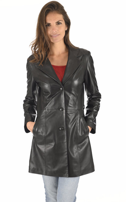 A &quot;ADRIANA&quot; Noir La Canadienne Veste Femme closed photo
