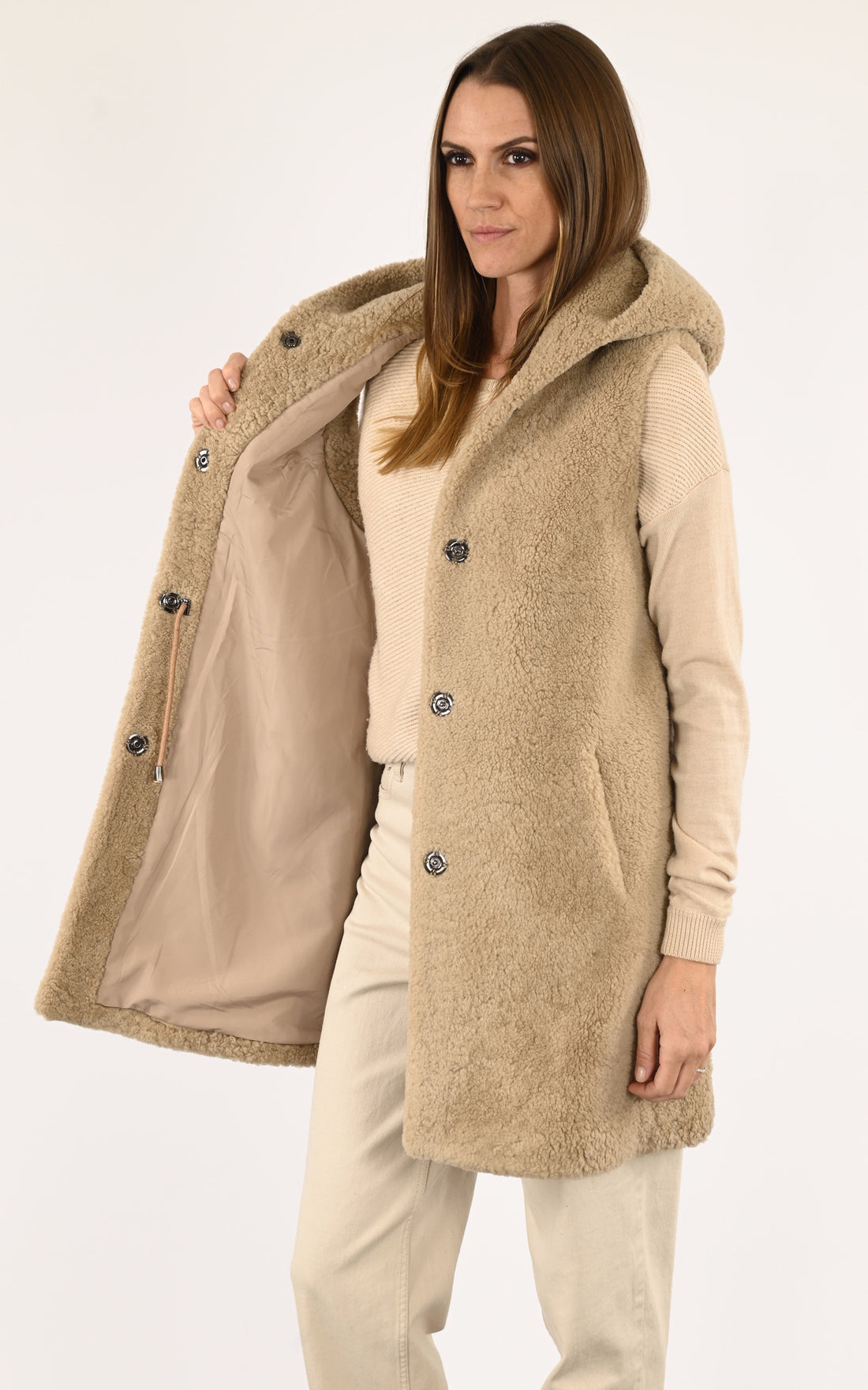 A &quot;GERMINA&quot; Beige Levinsky Gilet Femme opened photo