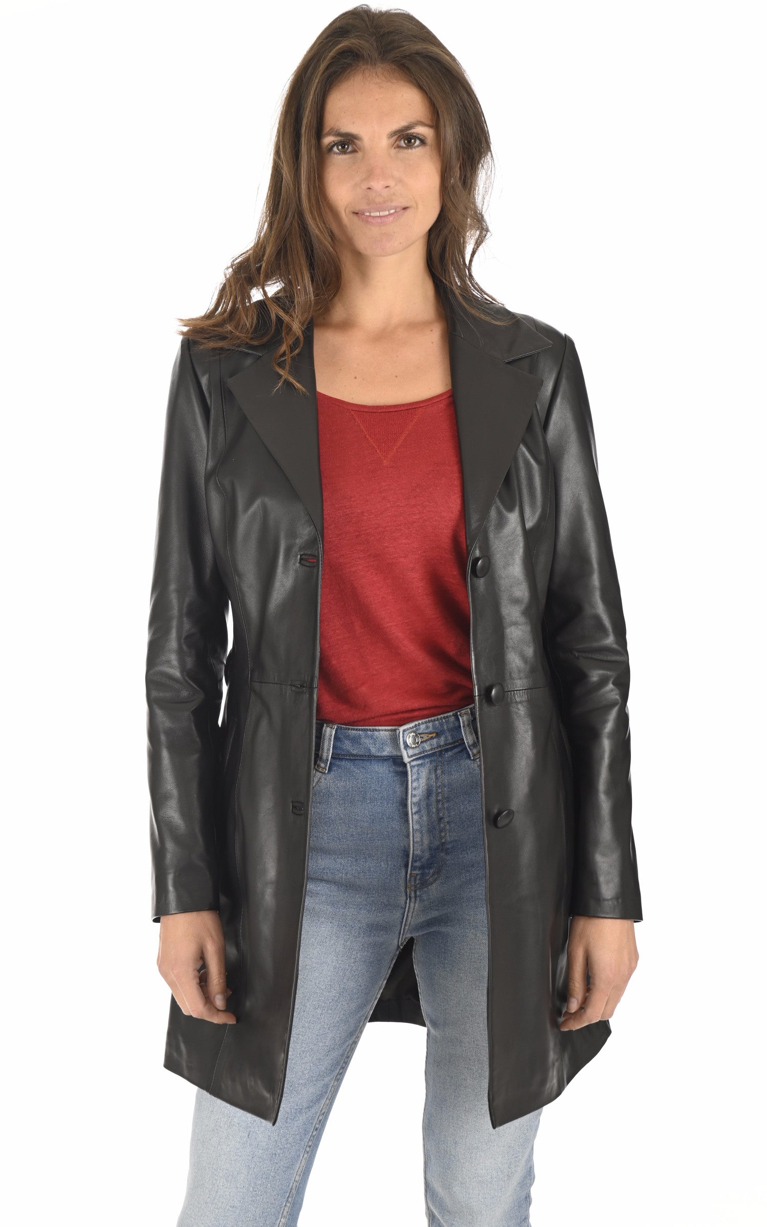 A &quot;ADRIANA&quot; Noir La Canadienne Veste Femme opened photo