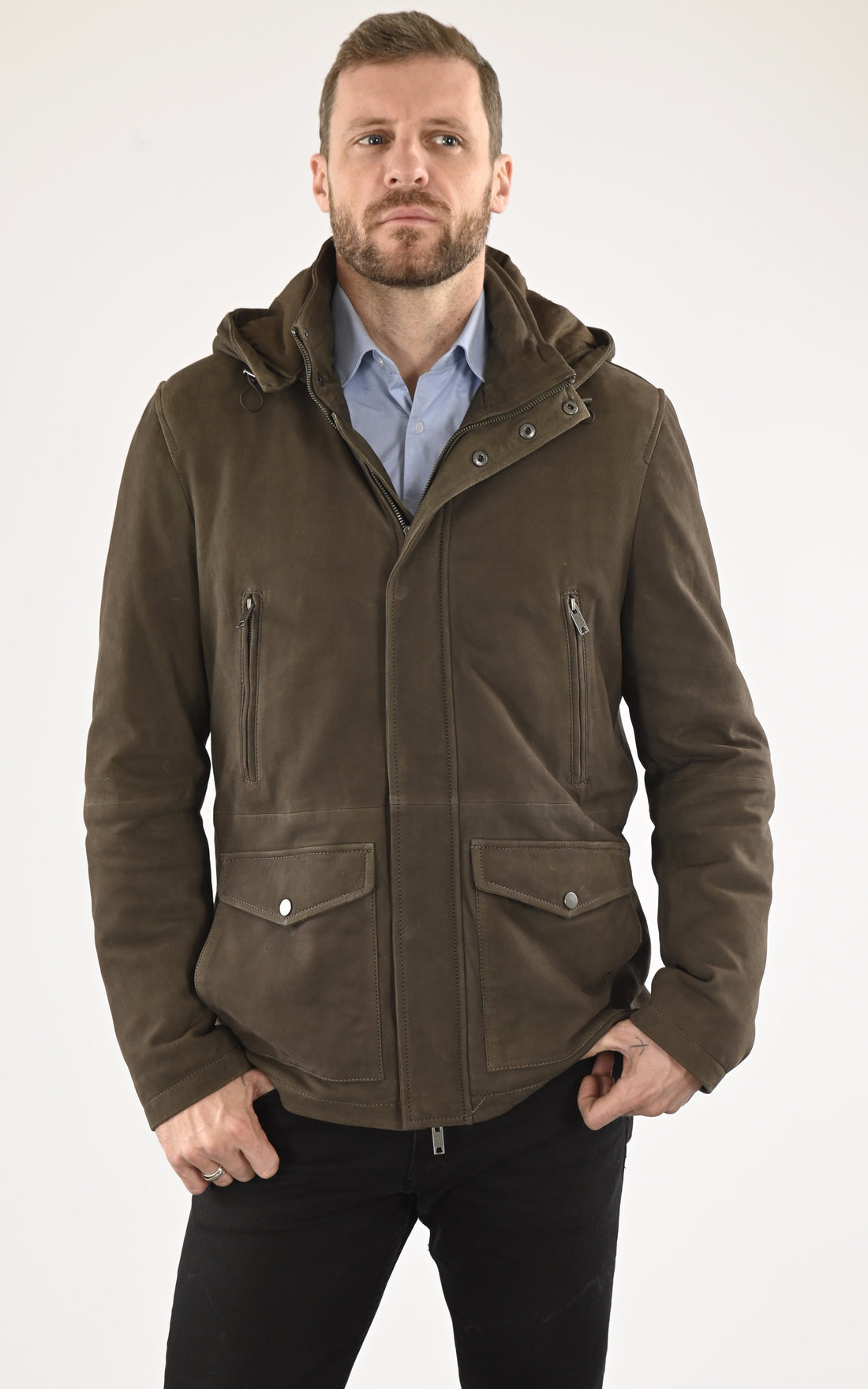A &quot;75035&quot; Kaki Serge Pariente Veste Homme opened photo
