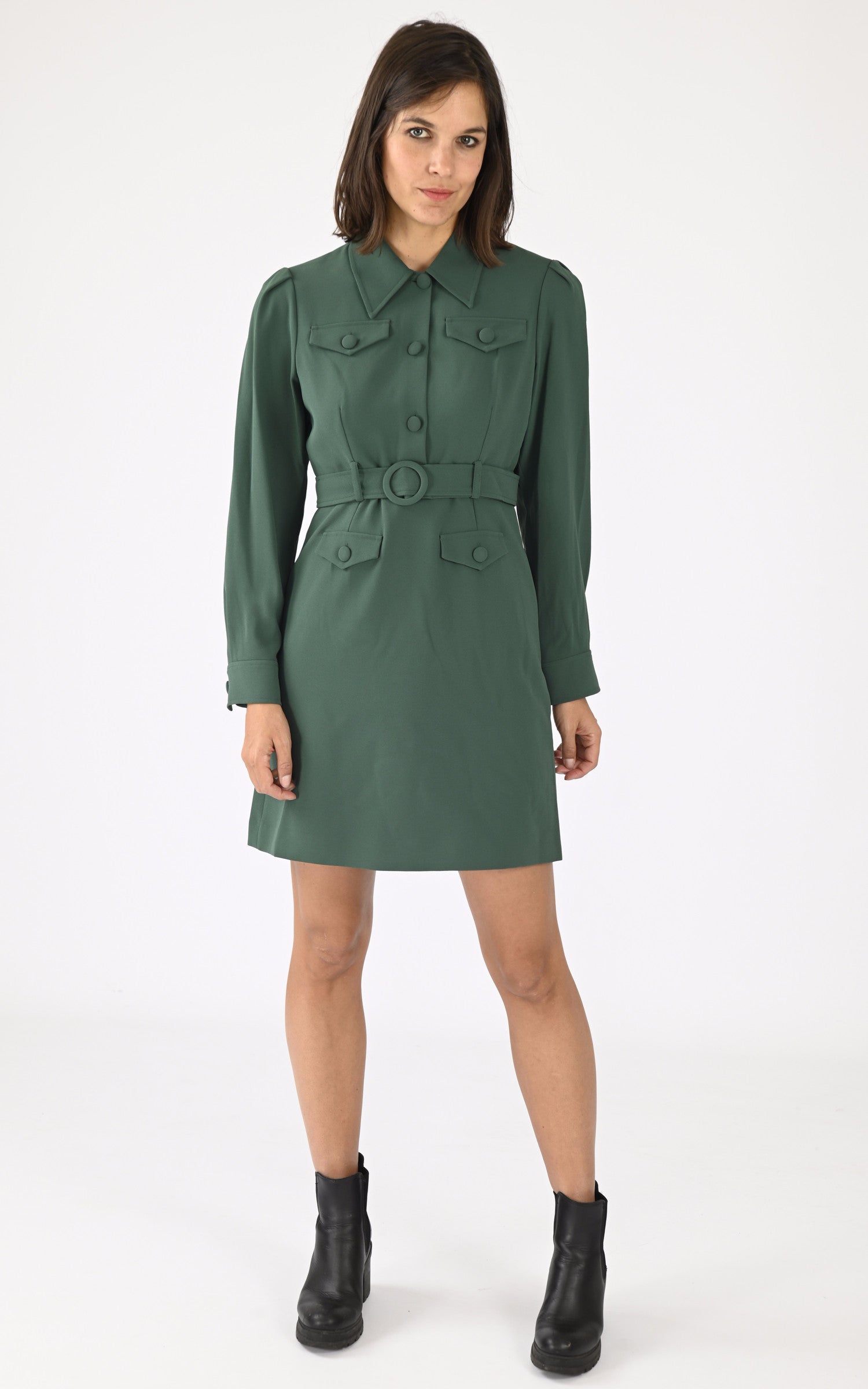 A &quot;ROYA&quot; Vert Tara Jarmon Robe Femme closed photo 2