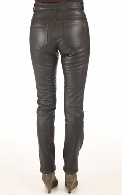 A &quot;JEAN&quot; Marron Foncé La Canadienne Pantalon Femme back photo