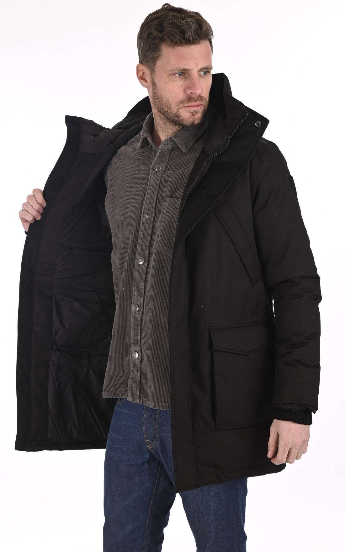 A &quot;TRAVIS&quot; Noir Nobis 3/4 Doudoune Homme opened photo