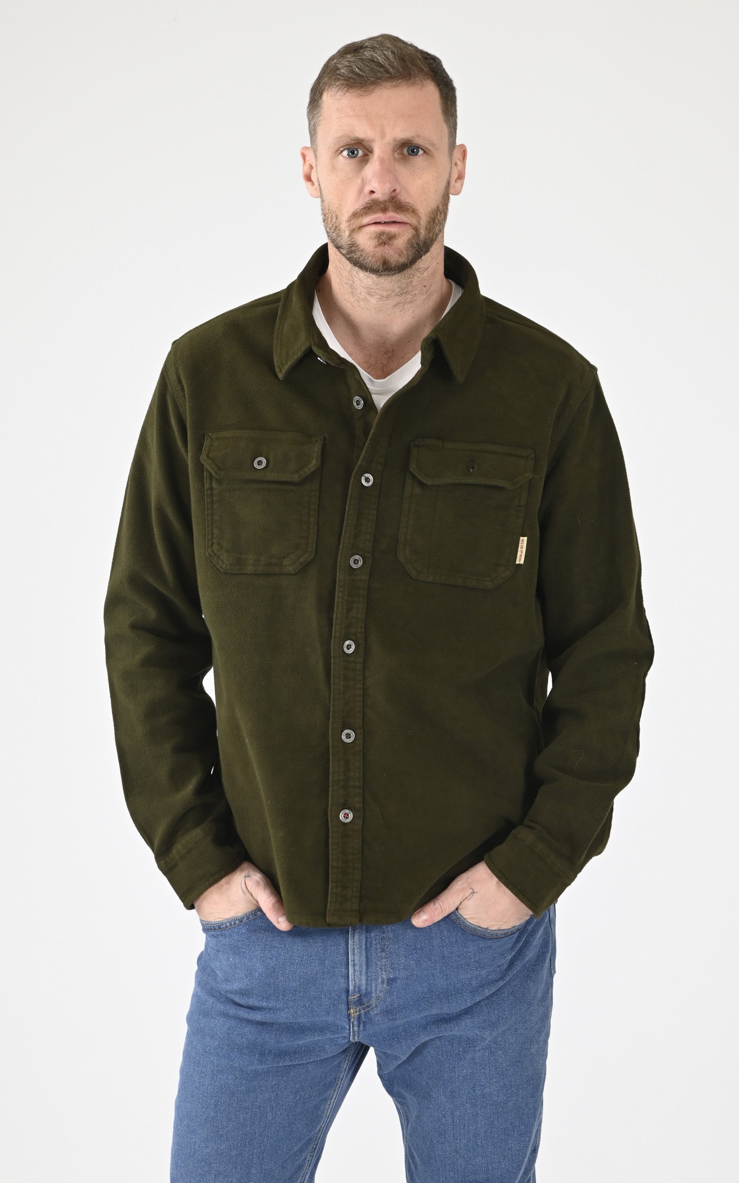 A &quot;MASON 103648&quot; Vert Iron&amp;Resin Chemise Homme closed photo 2