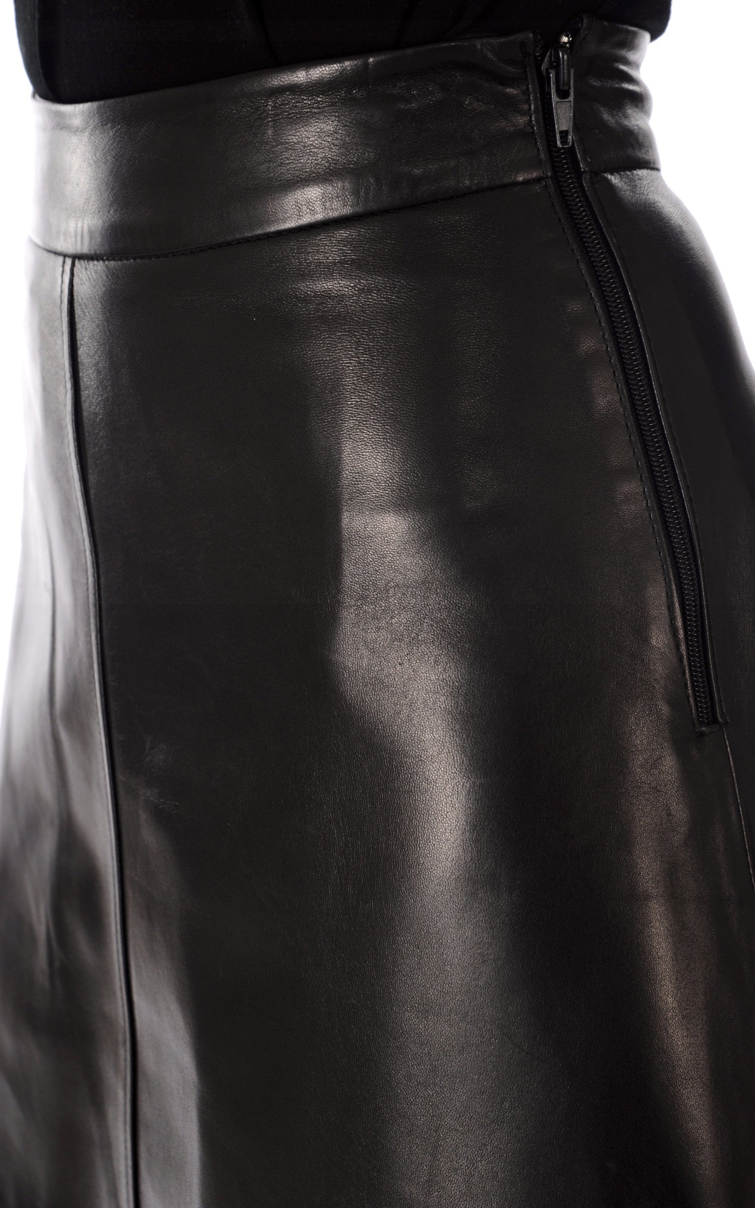 A &quot;BEA WAXY FF GRIFFES&quot; Noir La Canadienne Jupe Femme details photo