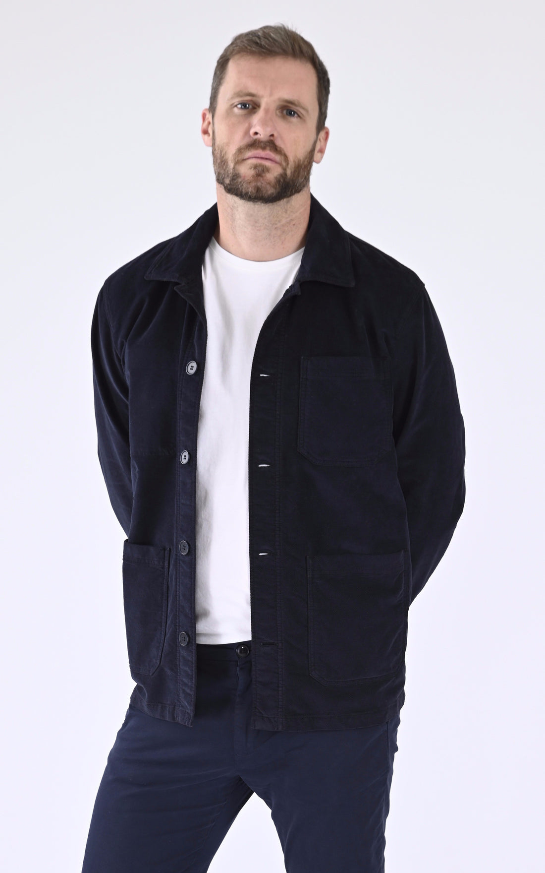 A &quot;VESTE PEINTRE V003TI120&quot; Bleu Foncé Maison Standards Veste Homme opened photo