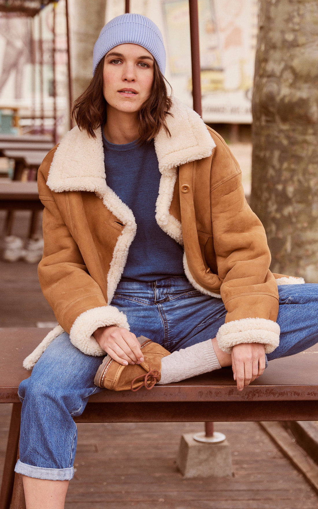 A &quot;CORALIE&quot; Beige La Canadienne Veste Femme opened photo