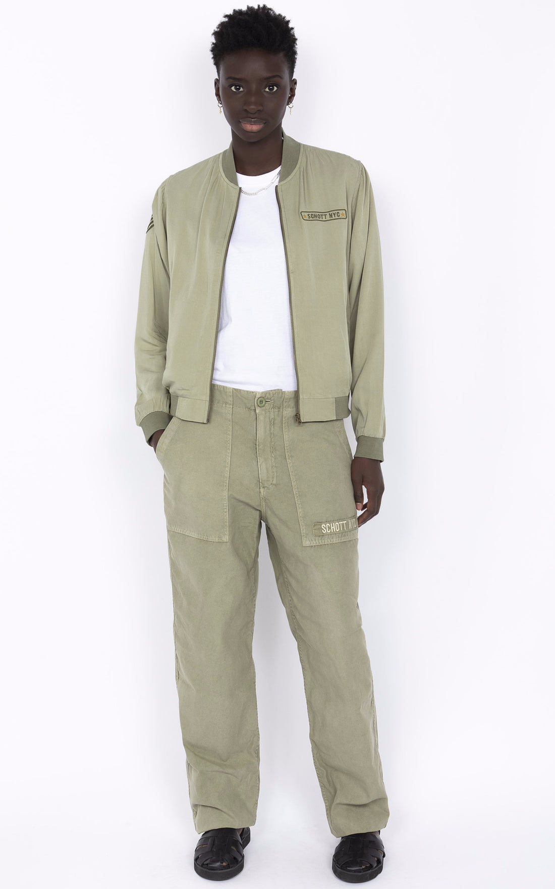 A &quot;JKTCALIPSOW&quot; Vert Schott Blouson Femme opened photo