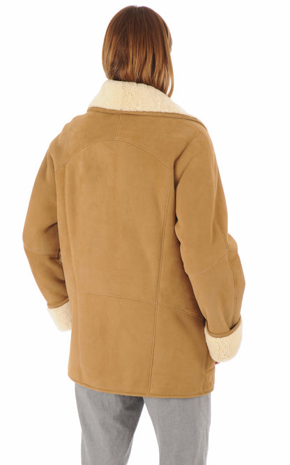 A &quot;SERENA CORTO&quot; Camel La Canadienne Veste Femme back photo