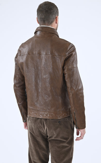 A &quot;PLATON 102423&quot; Cognac Daytona 73 Blouson Homme back photo