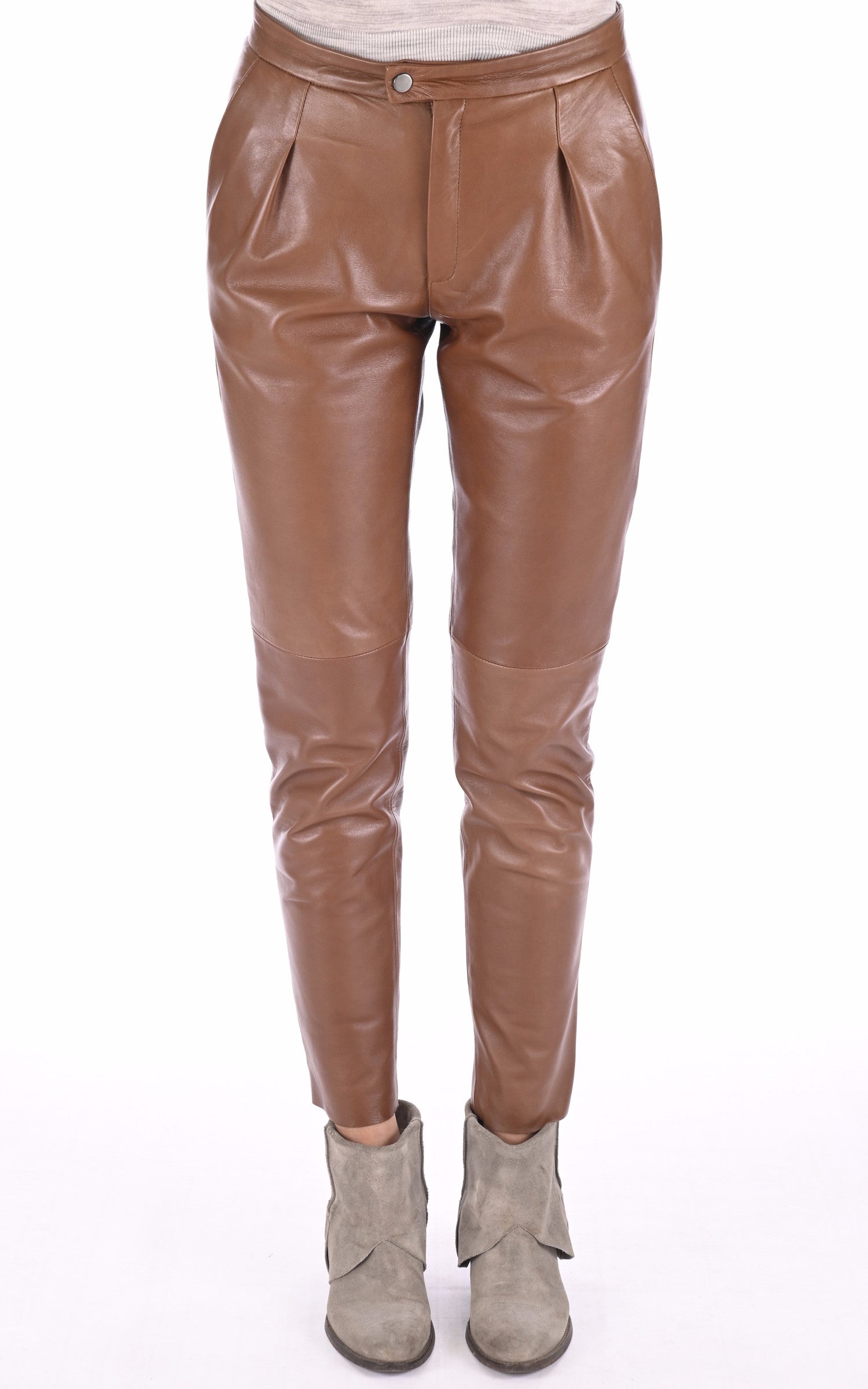 A &quot;INES&quot; Caramel La Canadienne Pantalon Femme closed photo 1