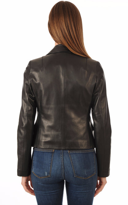 A &quot;ELVINA FF&quot; Noir La Canadienne Veste Femme back photo
