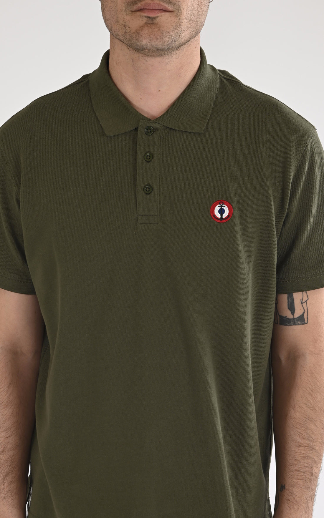 A &quot;GLOBAL 103942&quot; Kaki Marine Nationale Polo Homme opened photo
