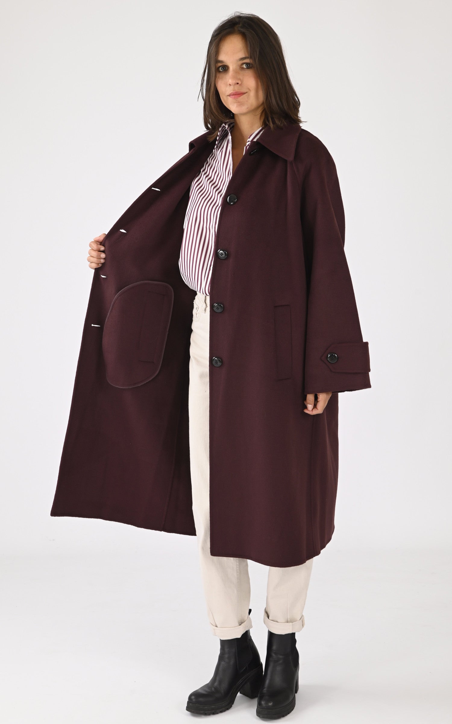 A &quot;MARLY&quot; Prune Tara Jarmon Manteau Femme interior photo 3
