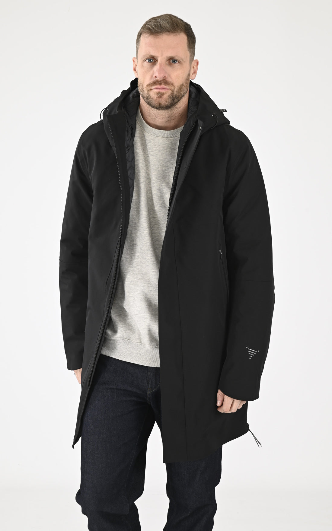 A &quot;PLANCK QM481&quot; Noir Krakatau 3/4 Parka Homme opened photo