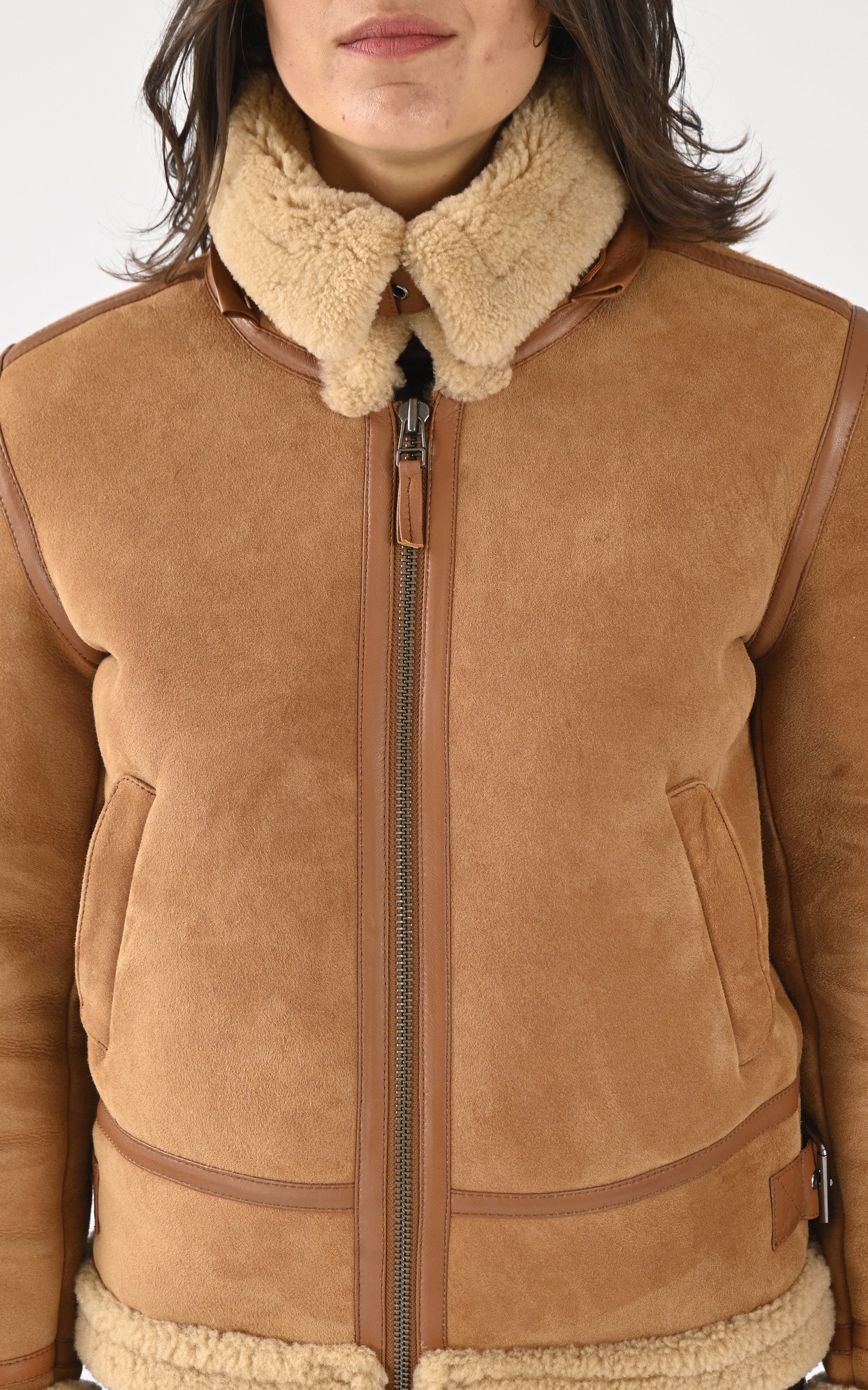 A &quot;JACQUELINE&quot; Cognac Serge Pariente Bombardier Femme details photo 5
