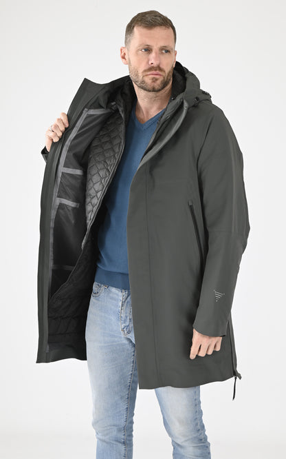 A &quot;PLANCK QM481&quot; Vert Krakatau 3/4 Parka Homme interior photo