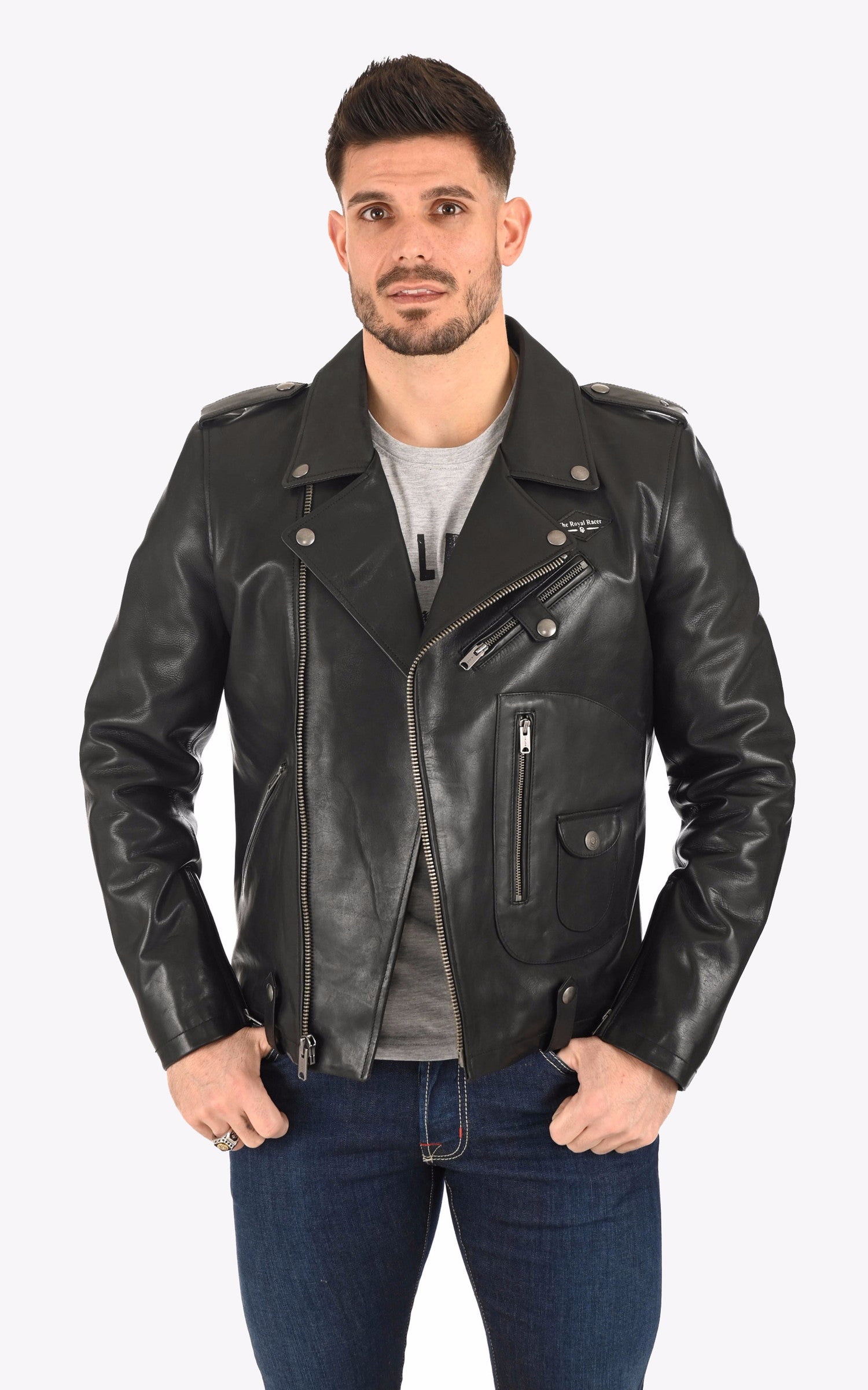 A &quot;CAMDEN 2022002&quot; Noir The Royal Racer Perfecto Homme closed photo 2