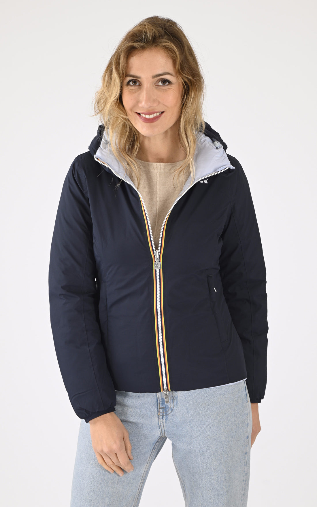 A &quot;LILY ST THERMO DO K8127XW&quot; Bleu Marine K-Way Blouson Femme opened photo
