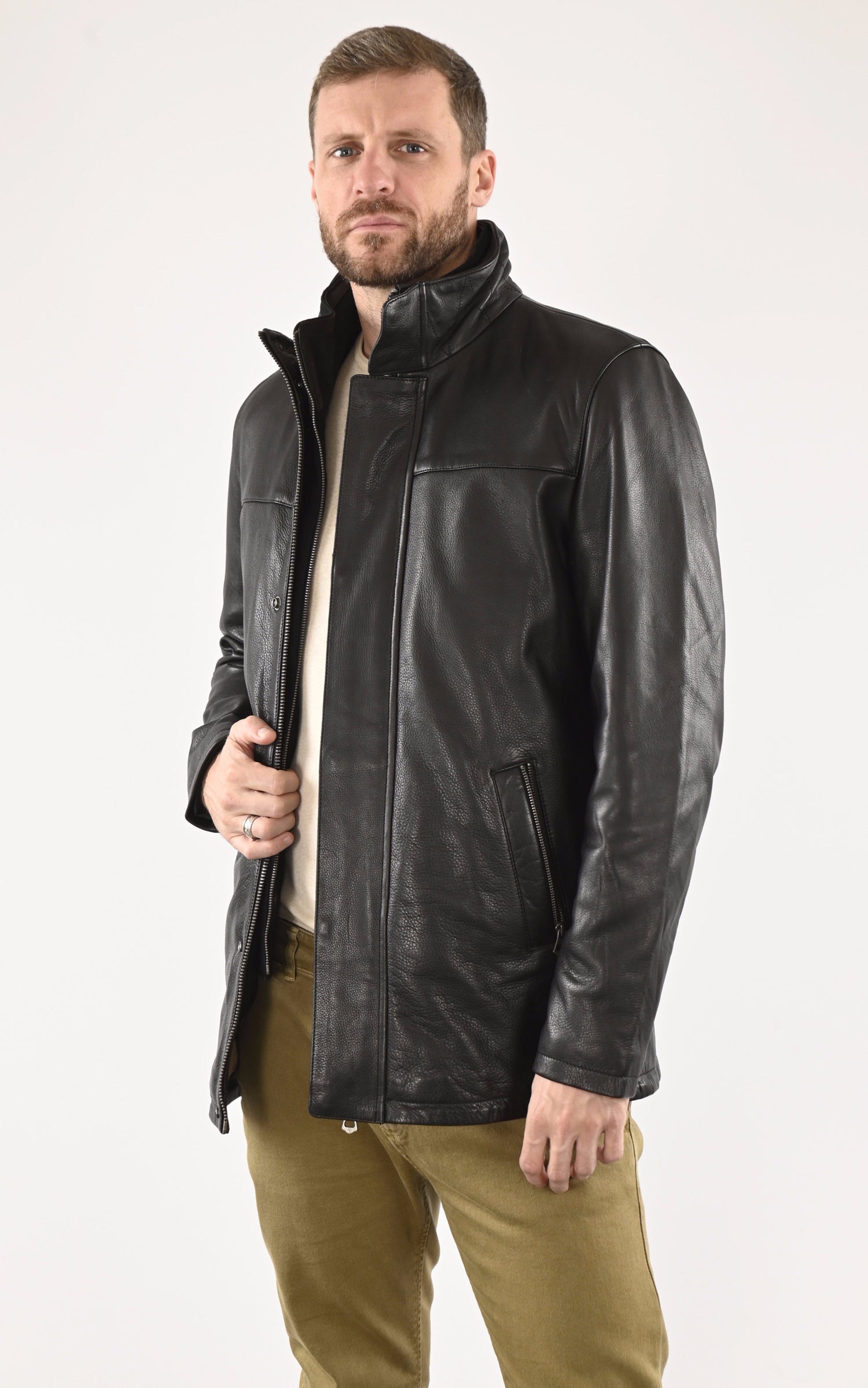 A &quot;MIKA&quot; Noir La Canadienne Blouson Homme closed photo 1