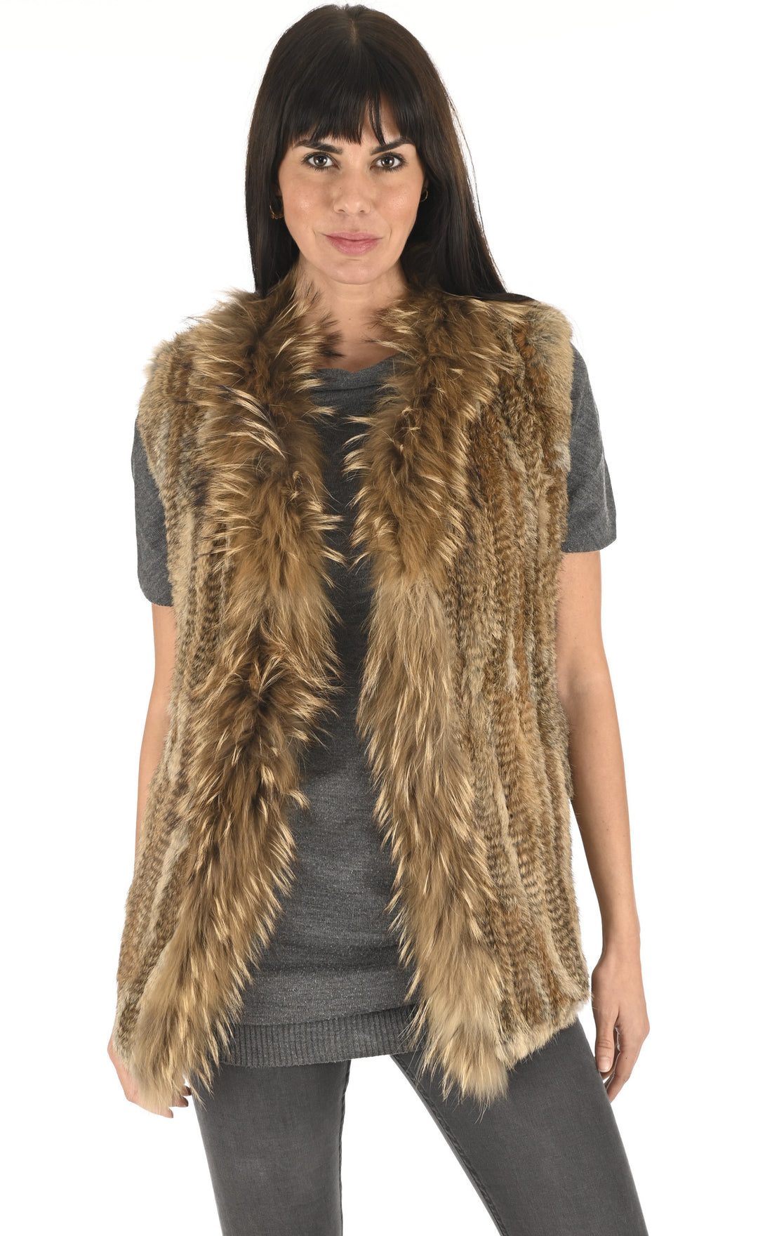 A &quot;2123V-RB-FIN/70&quot; Naturel La Canadienne Gilet Femme opened photo