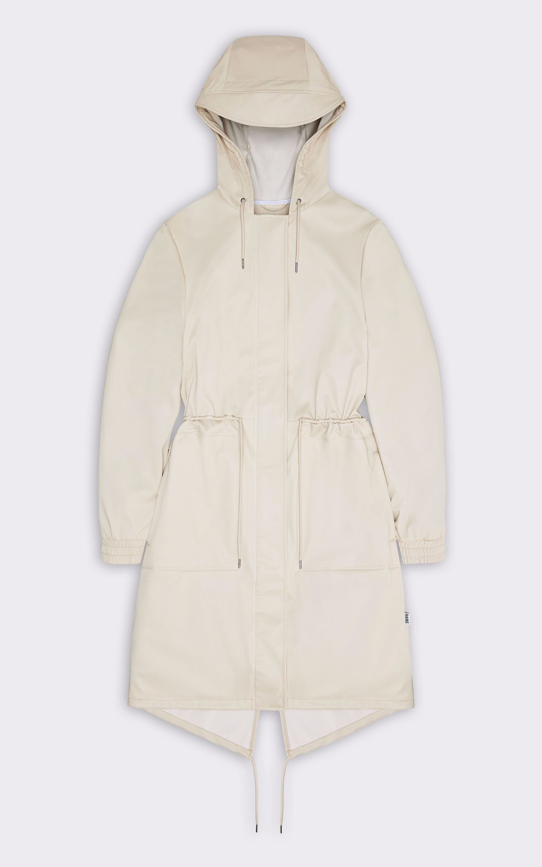 A &quot;18550 STRING PARKA&quot; Beige Rains 7/8 Femme opened photo