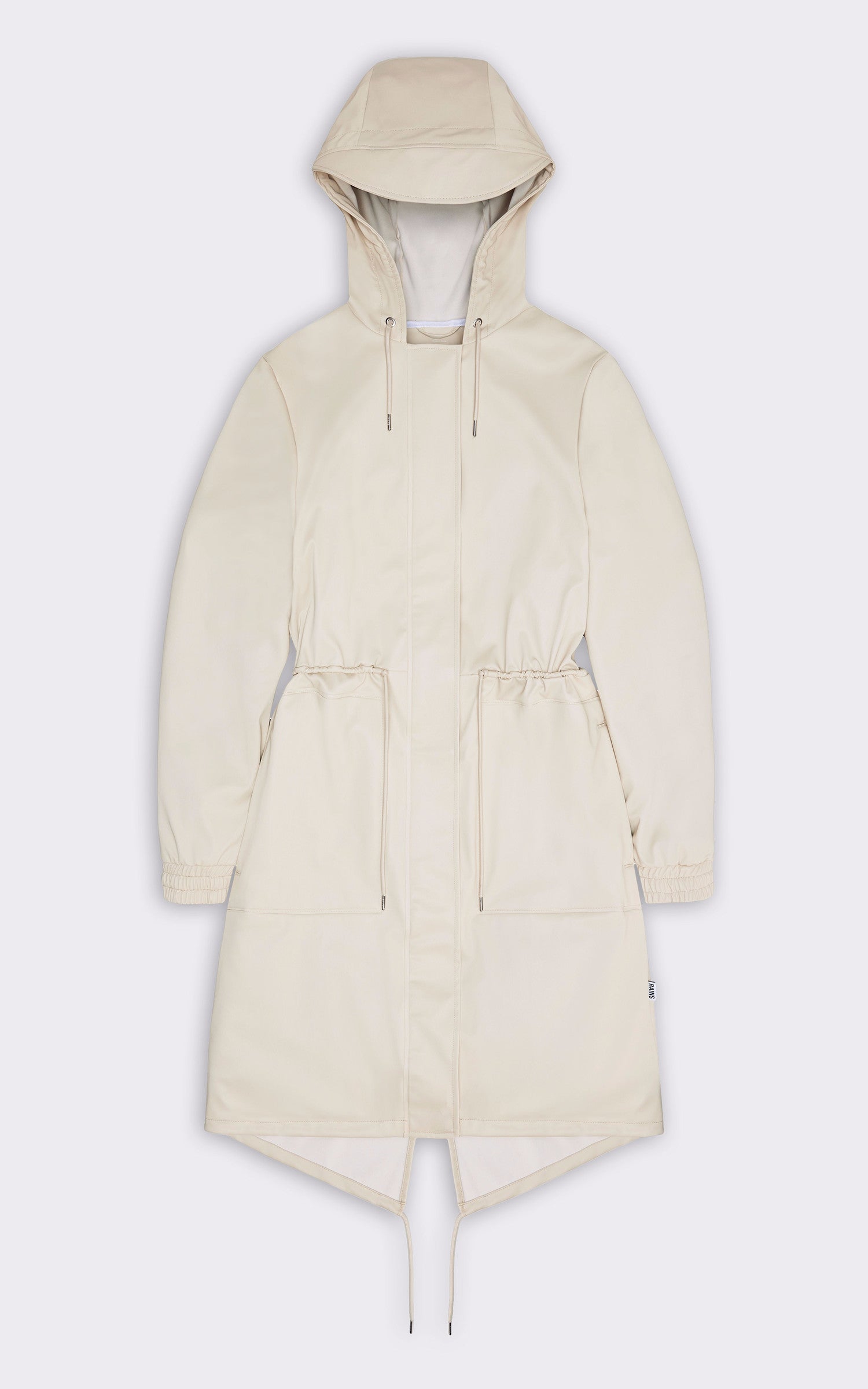 A &quot;18550 STRING PARKA&quot; Beige Rains 7/8 Femme back photo