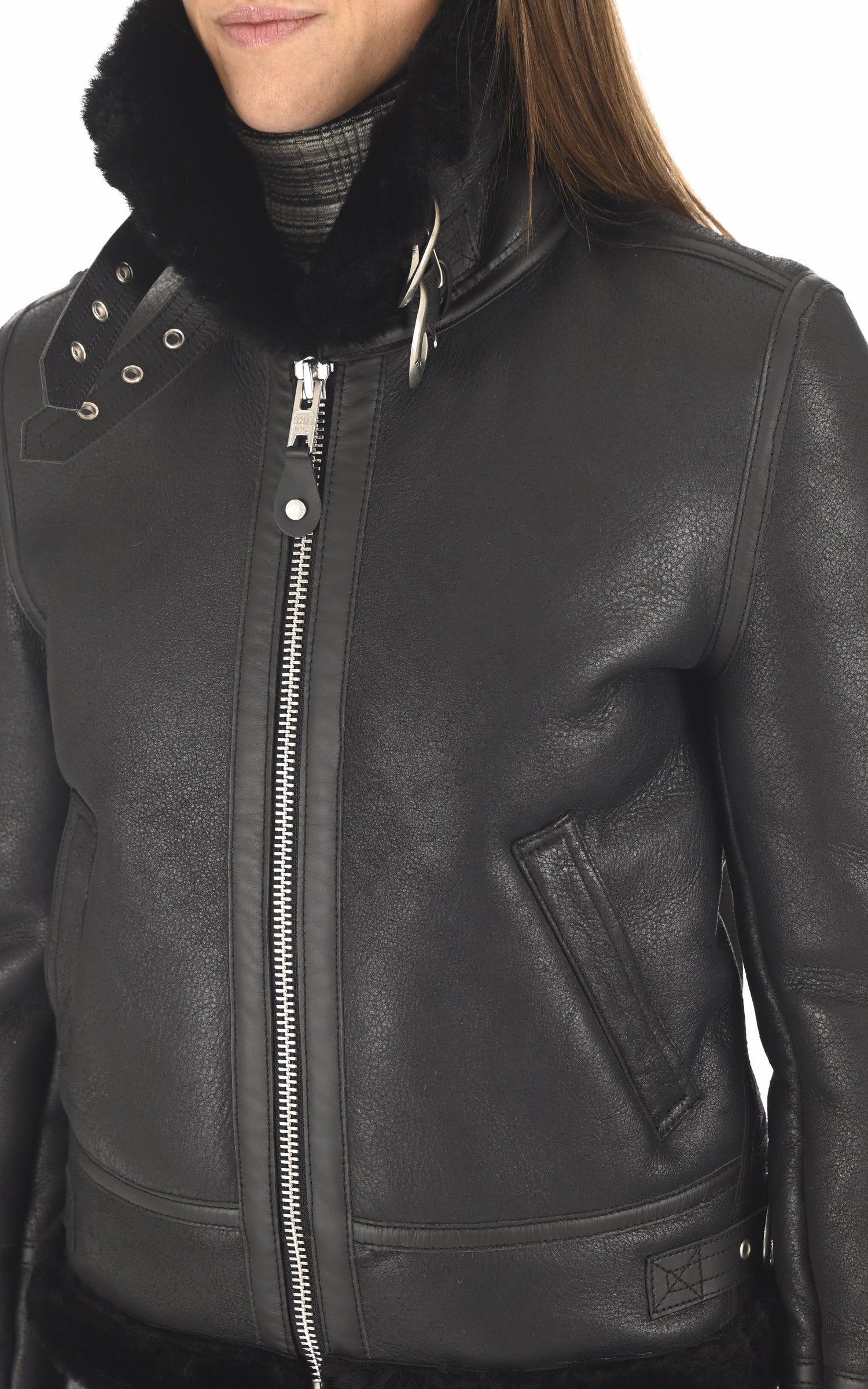 A &quot;LCW1257&quot; Noir Schott Bombardier Femme details photo