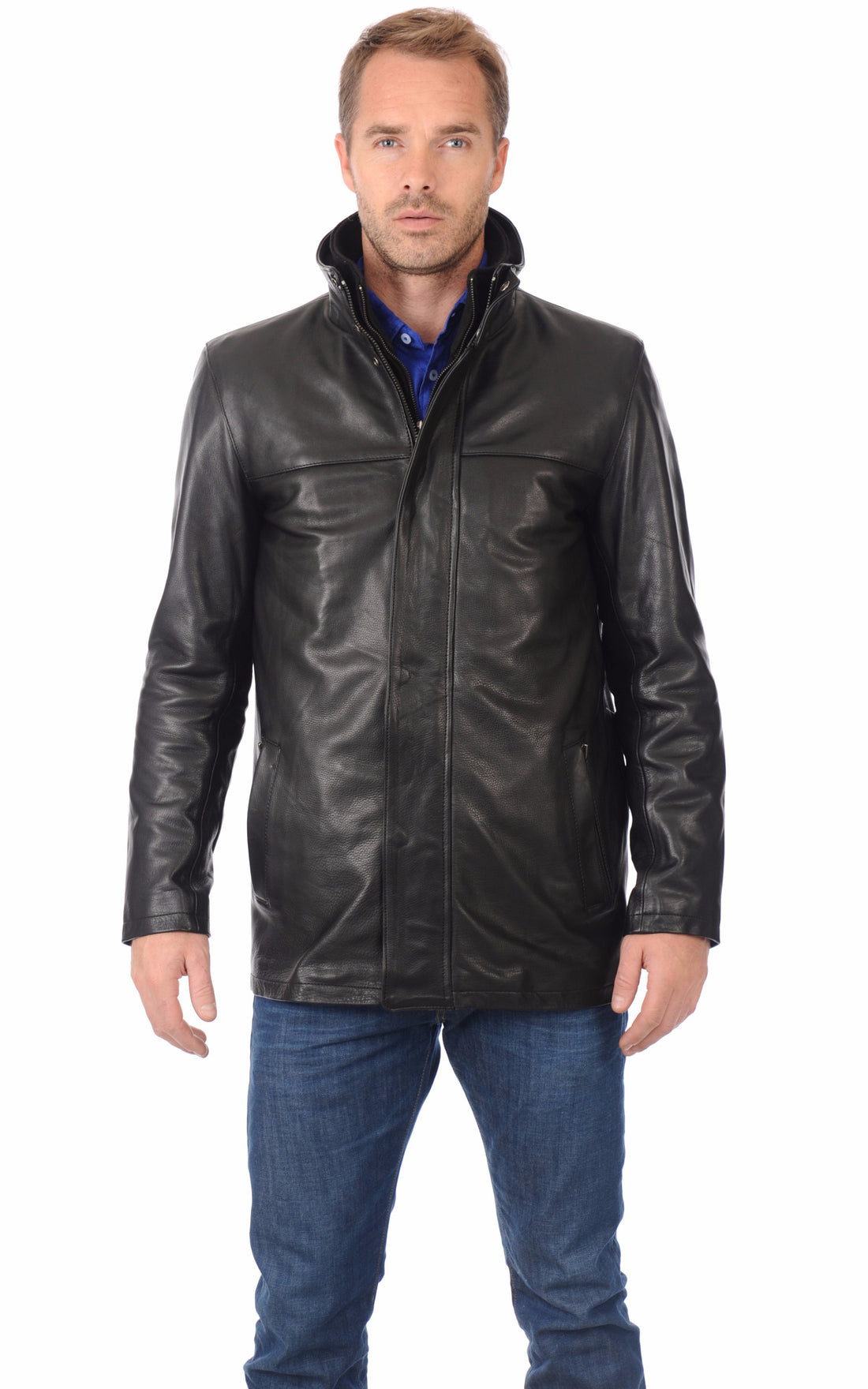 A &quot;LUSSAC&quot; Noir La Canadienne Blouson Homme opened photo