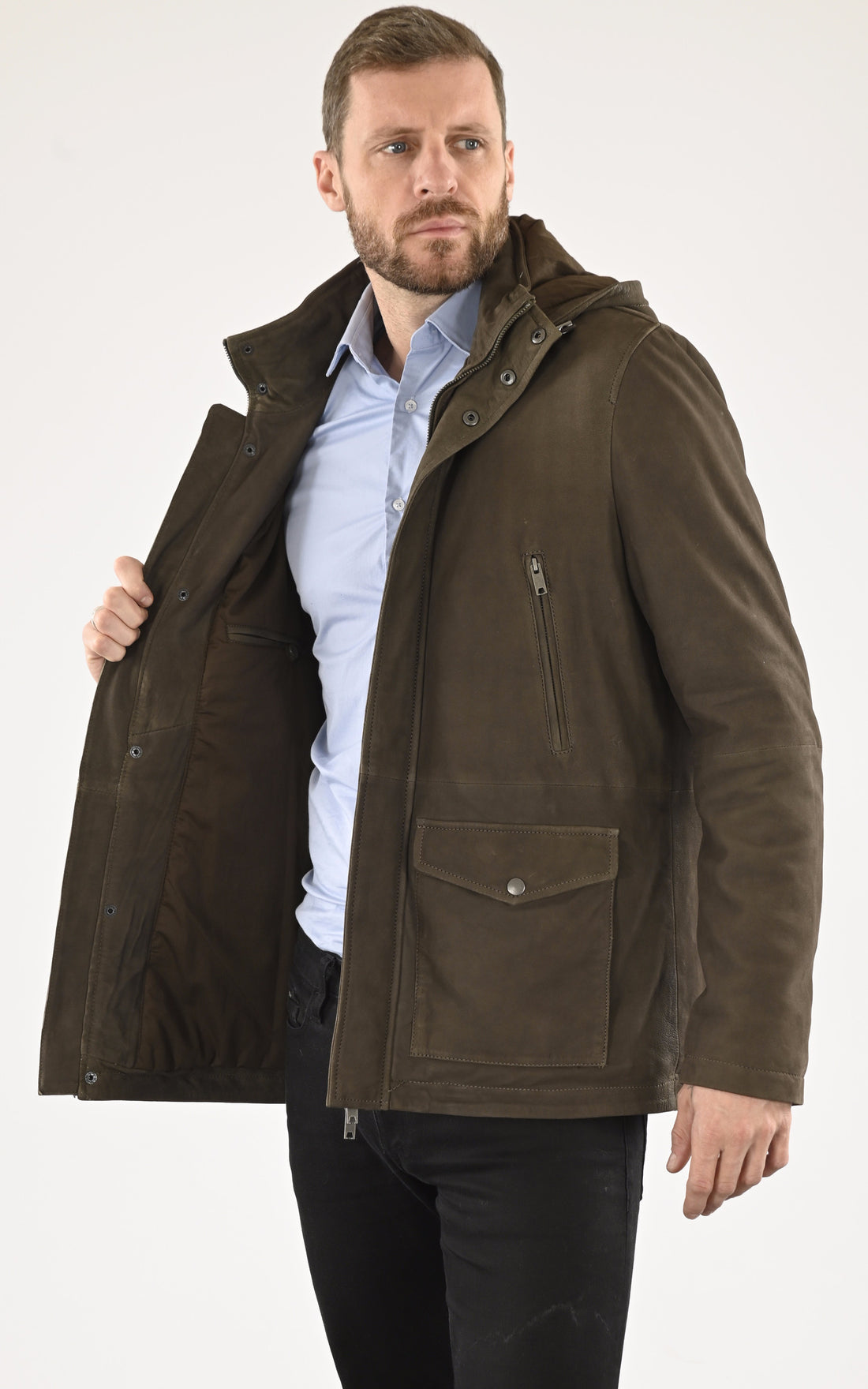 A &quot;75035&quot; Kaki Serge Pariente Veste Homme opened photo