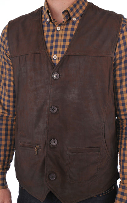 A &quot;JEVER&quot; Marron Maddox Gilet Homme details photo