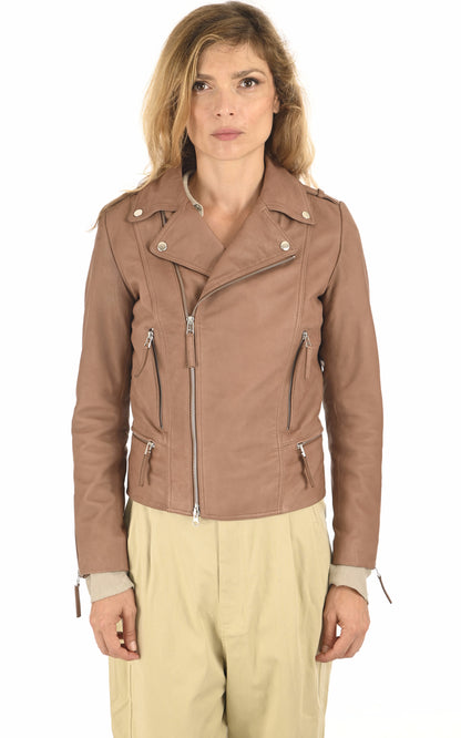 A &quot;NAINA&quot; Camel La Canadienne Blouson Femme closed photo